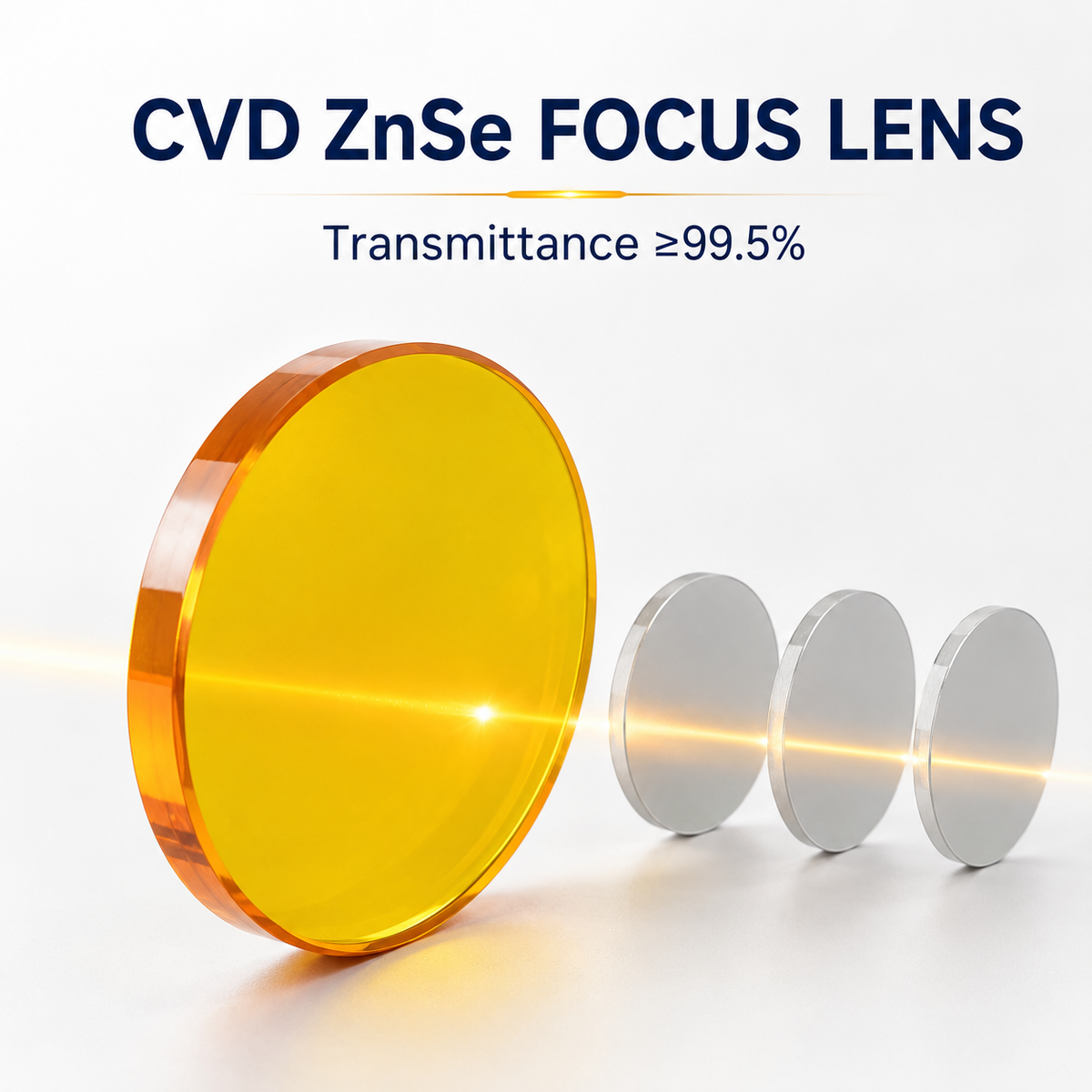 CO₂ Laser Optics Set – 3 Mirrors + CVD ZnSe Focus Lens, 20 mm