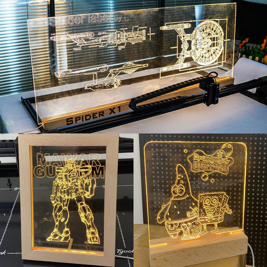Christmas Gifts Illuminated: Tyvok Spider Laser Unveils the Beauty of Transparent Acrylic Engraving