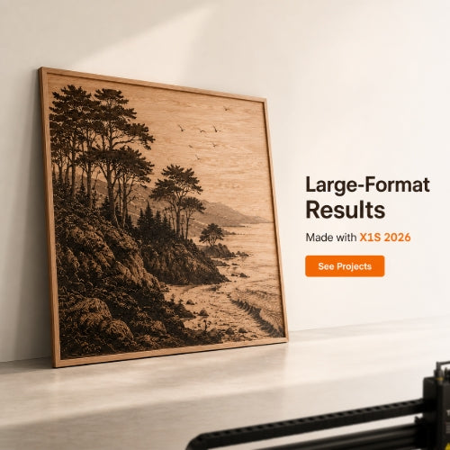 Large wood artwork made with TYVOK X1S 2026
