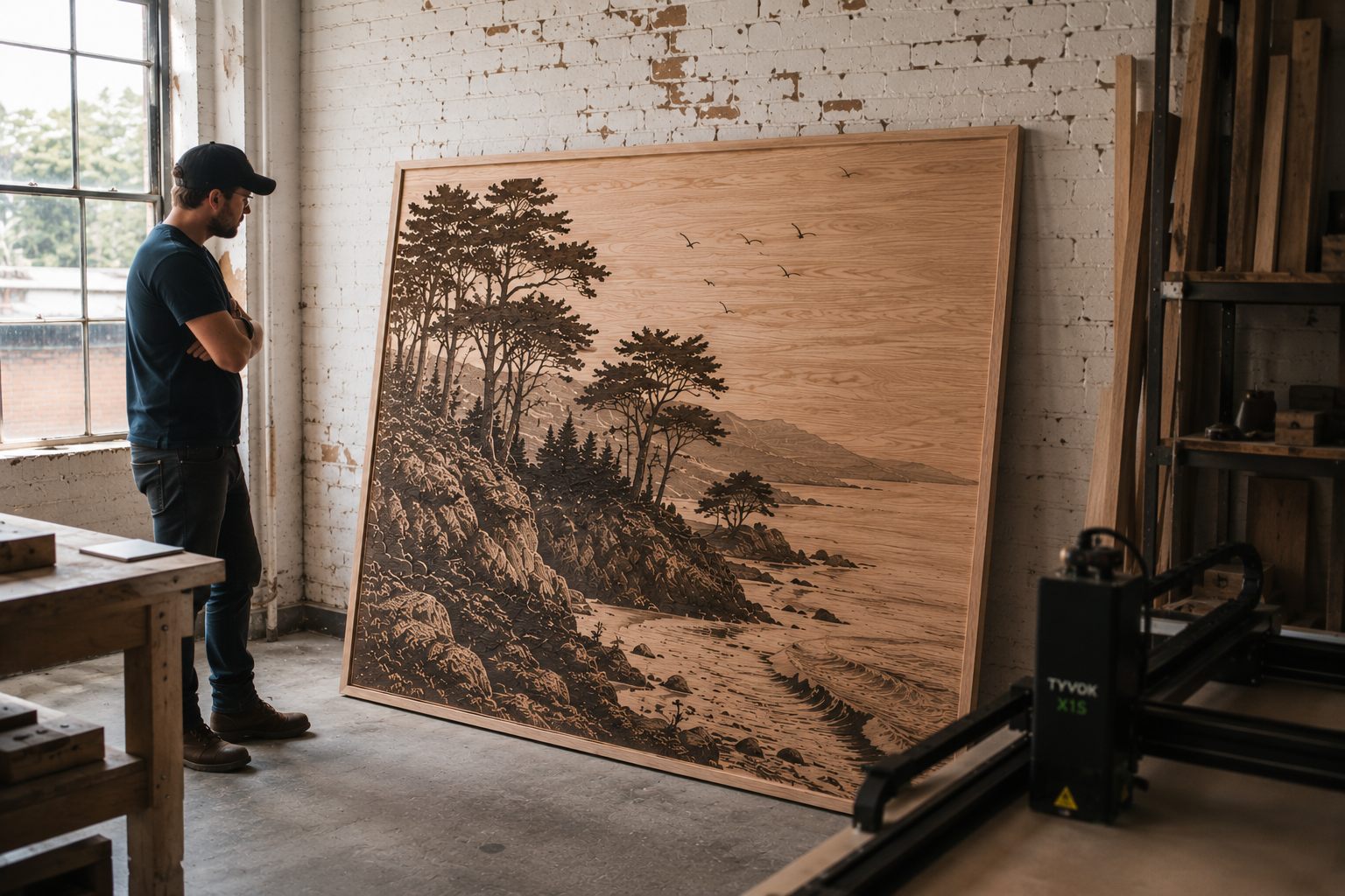 Large wood panel project shown with TYVOK X1S 2026