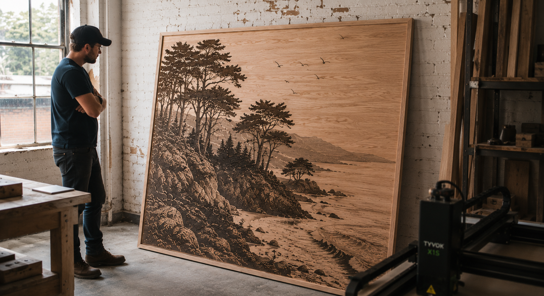 Large wood panel project shown with TYVOK X1S 2026