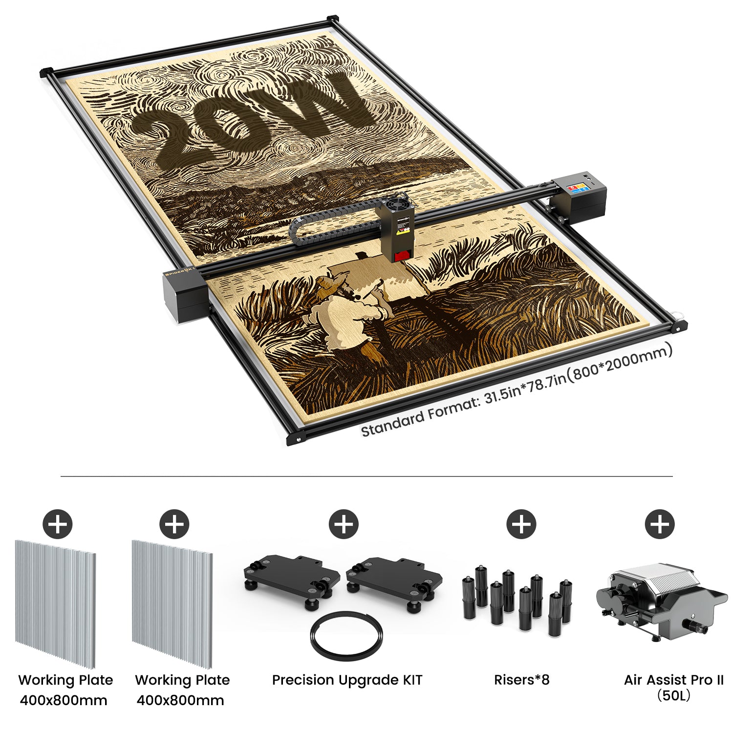 Graveur et découpeur laser grand format Tyvok Spider X1S