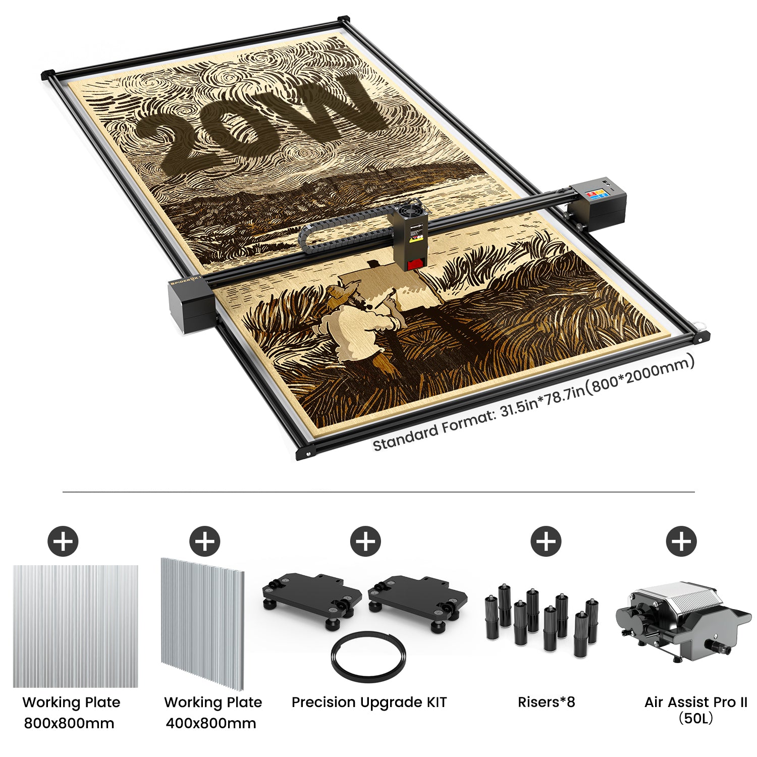 Graveur et découpeur laser grand format Tyvok Spider X1S