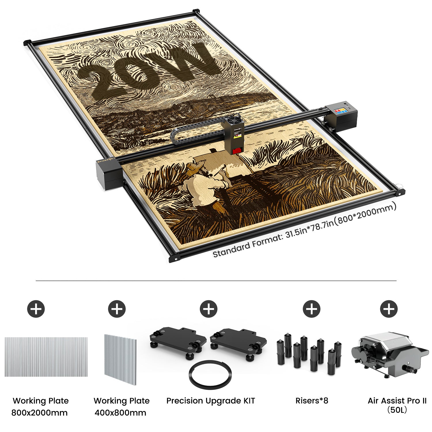 Graveur et découpeur laser grand format Tyvok Spider X1S