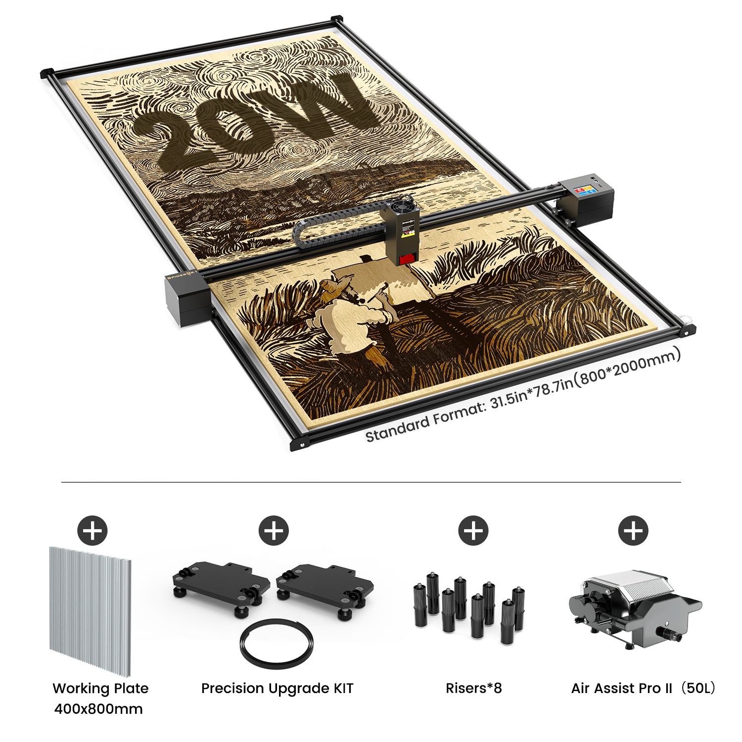 Graveur et découpeur laser grand format Tyvok Spider X1S