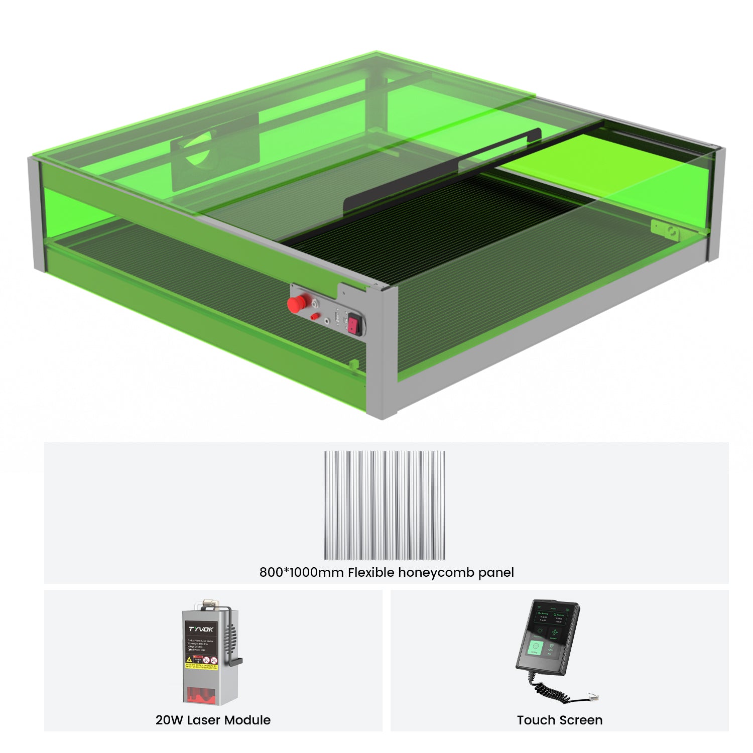 🔥TYVOK X1S Pro – 800×800mm (31.5"×31.5") Laser Cutter & Engraver · 20W/40W Power · DIY-Ready, No Assembly Needed