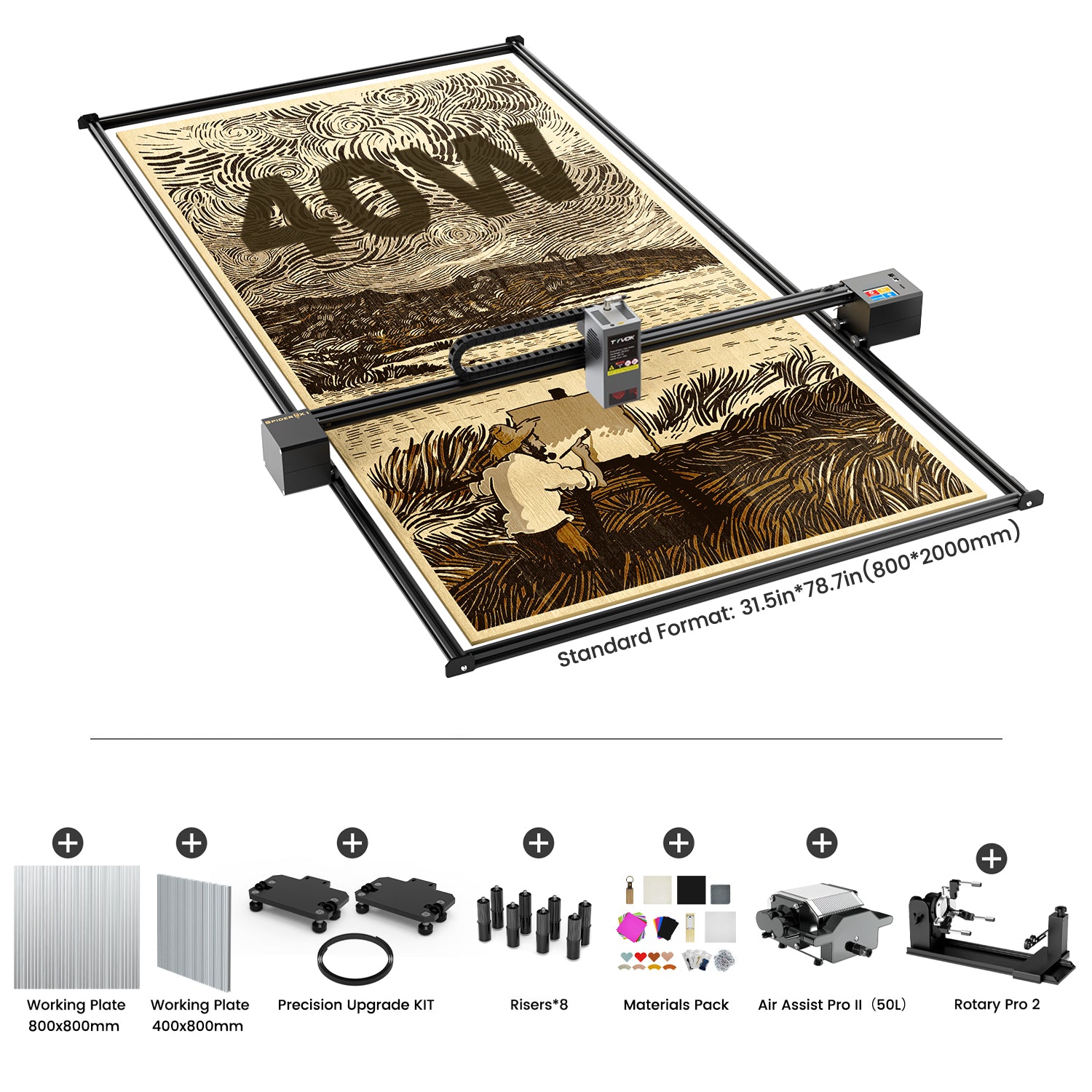 Graveur et découpeur laser grand format Tyvok Spider X1S