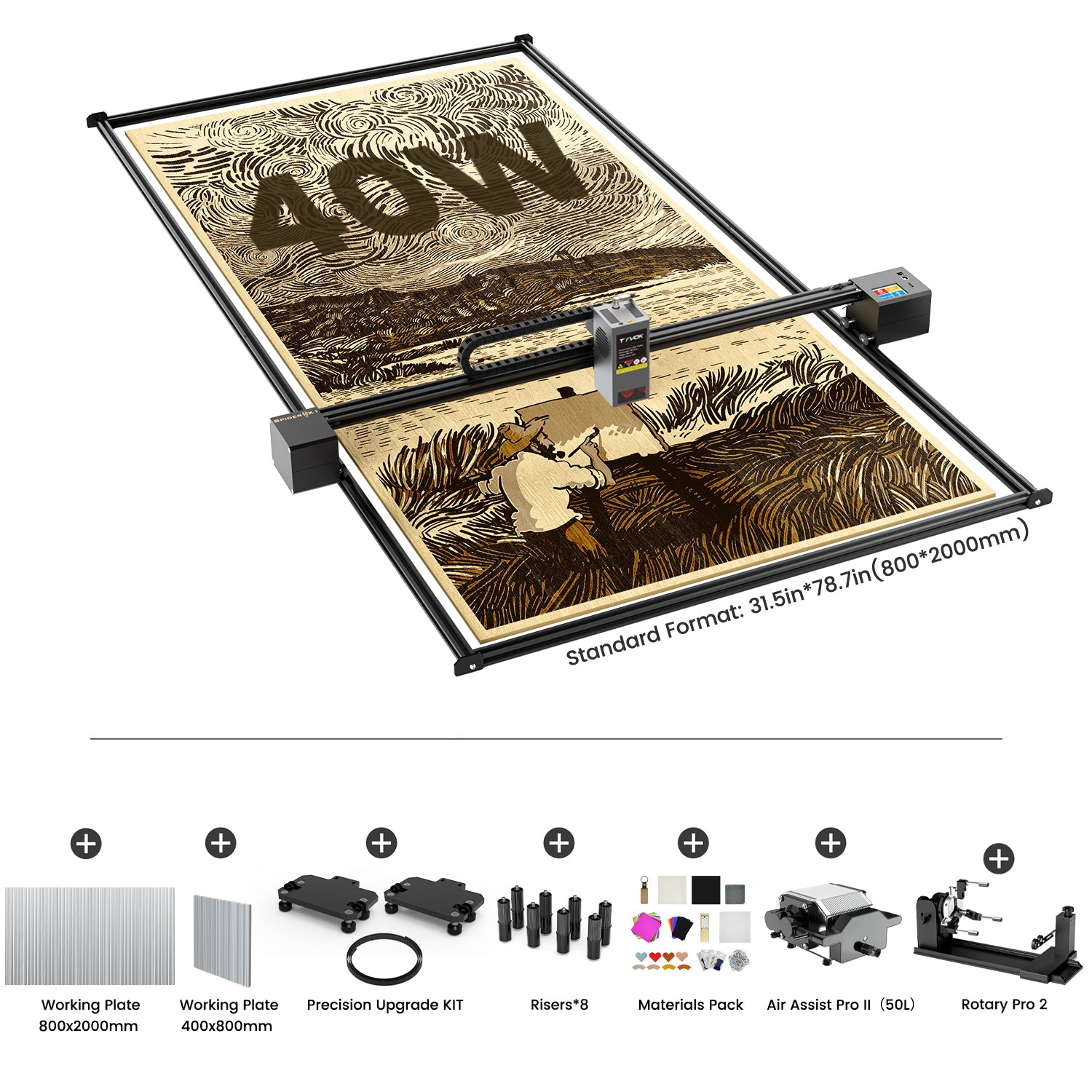 Graveur et découpeur laser grand format Tyvok Spider X1S