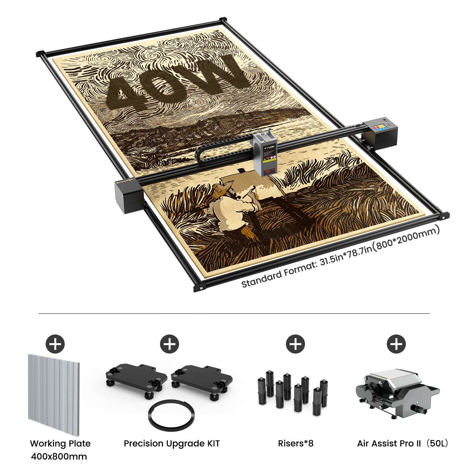 Tyvok Spider X1S 2025 Large-Format Laser Engraver & Cutter