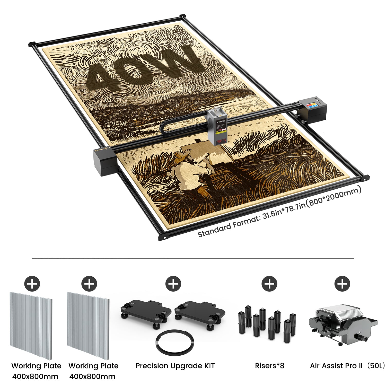 Graveur et découpeur laser grand format Tyvok Spider X1S