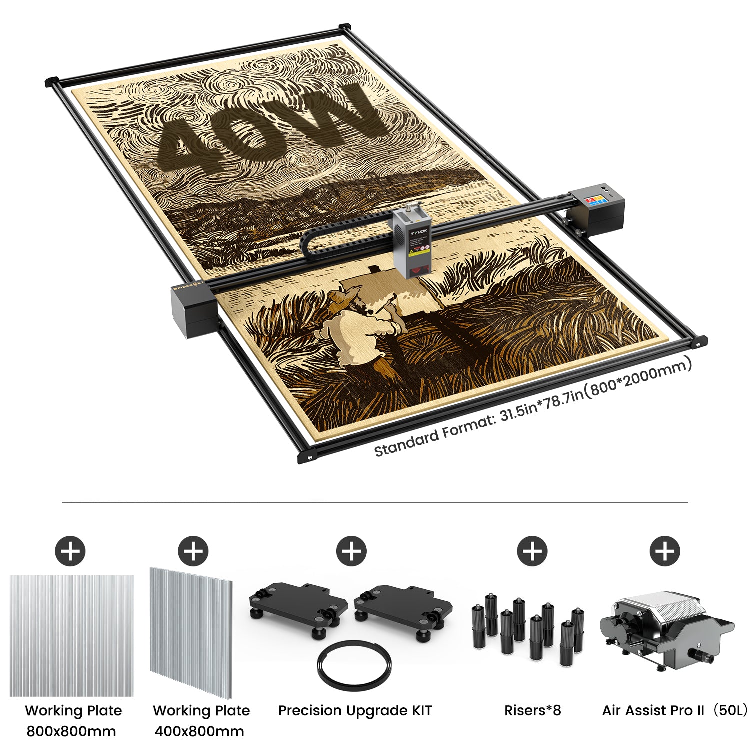 Graveur et découpeur laser grand format Tyvok Spider X1S