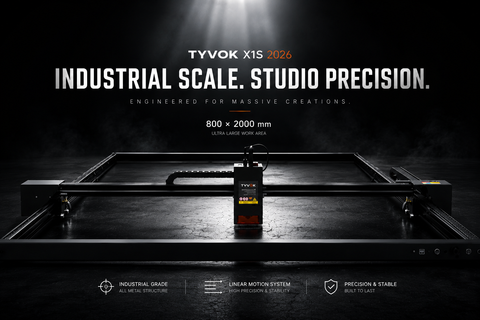 TYVOK X1S 2026 – 800×800mm to 800×2000mm Expandable Laser Engraver & Cutter product image 1