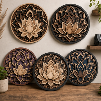 TYVOK Design Lab bundle preview - 5-Layer Lotus Mandala Bundle