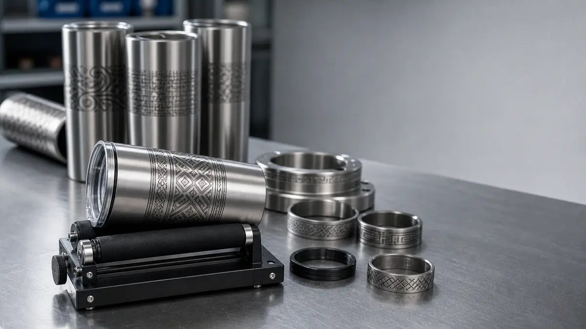 Cylindrical metal parts arranged for rotary engraving applications