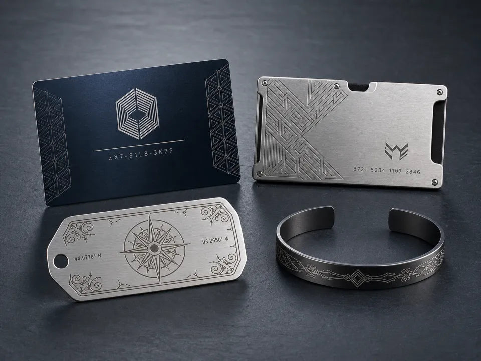 AI-assisted visualization of finished laser-marked metal products for a TYVOK P2 Ultra workflow